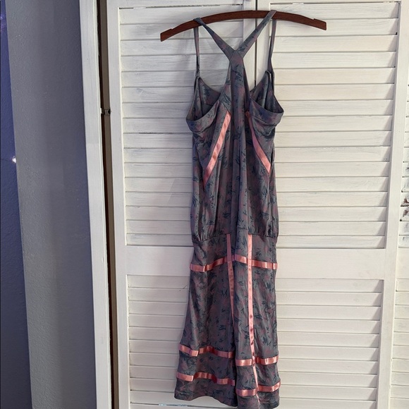 DEISEL Floral Slip Dress with Pink Ribbon Trim - Picture 4 of 5